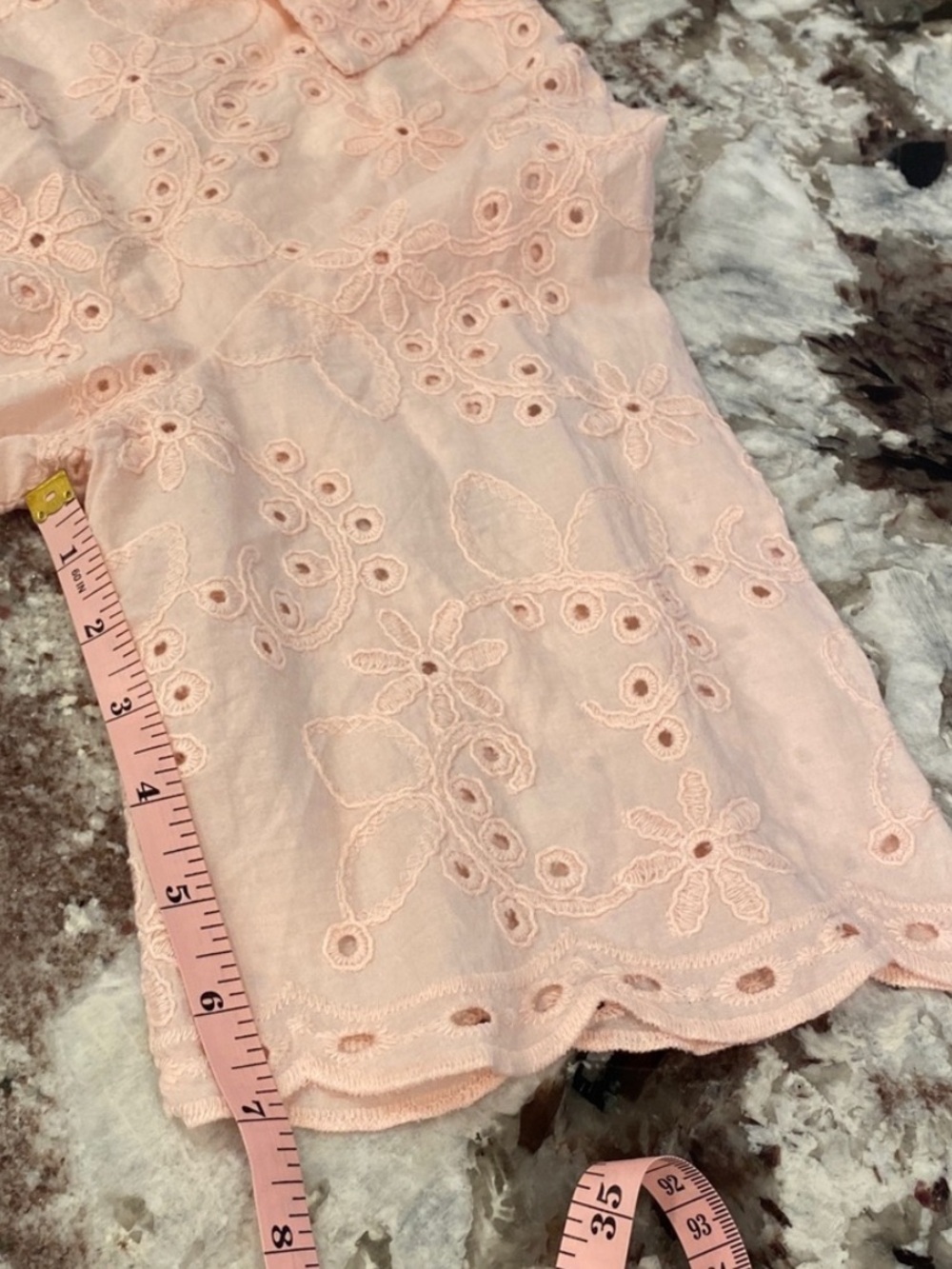Astrid Made in Italy Pink Eyelet Embroidered Cotton Blouse Size L Floral - Picture 3 of 10